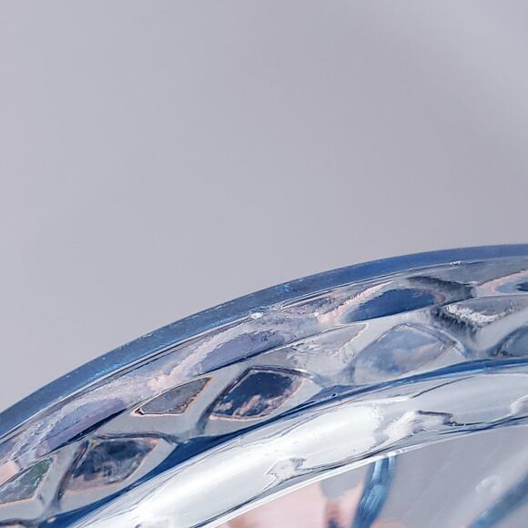 Candy Dish Blue Indiana Glass Co. Round Depression Diamond Princess Ice Pattern - Picture 8 of 8